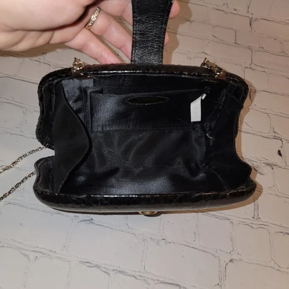 Clarita Black Snakeskin Crossbody Bag - Picture 7 of 7